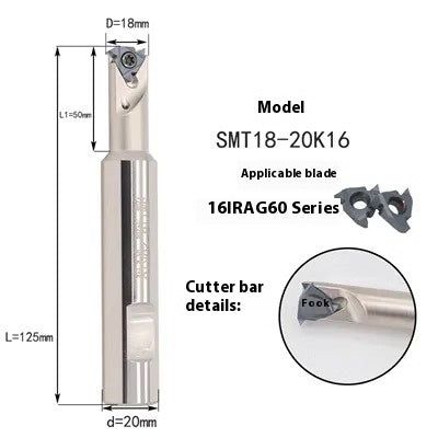 6038 HSMT Thread Milling Toolholder Slotting Machining Center Threaded Toolholder SMT Single Thread, Single Tooth Toolholder Internally Cooled 16IR Shandong Denso Pricision Tools Co.,Ltd.
